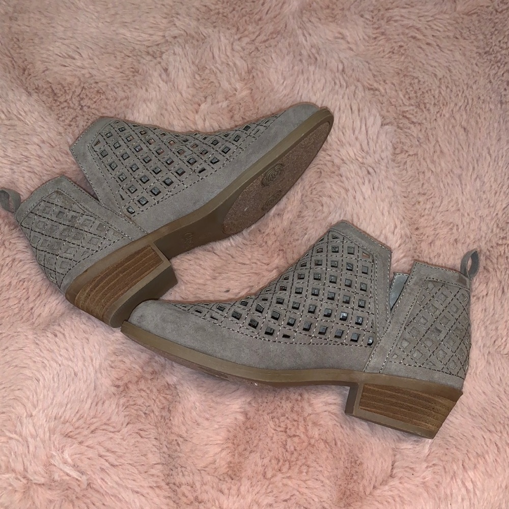 Ankle booties with cutouts